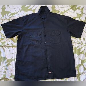 Dickies Short Sleeve Work Shirt Black Men Size XL